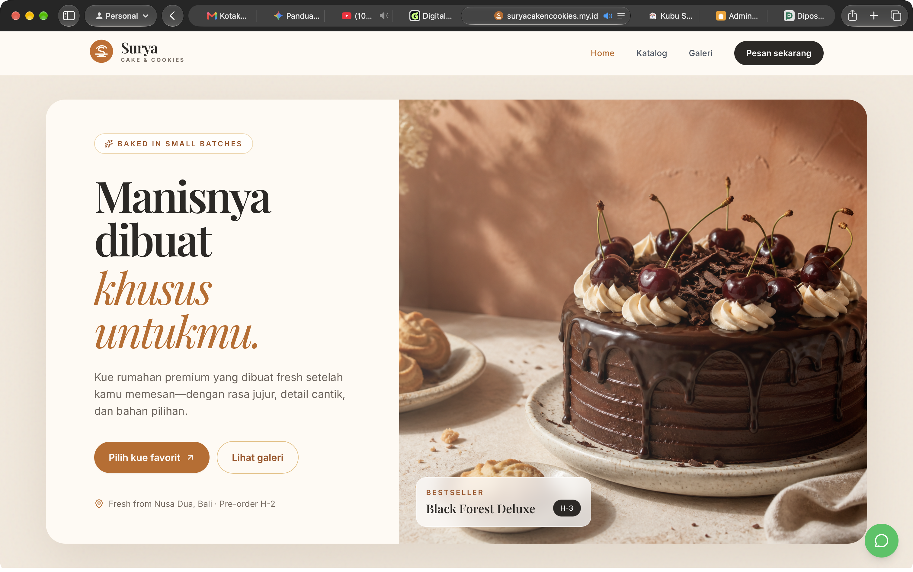 Tampilan produk Surya Cake & Cookies